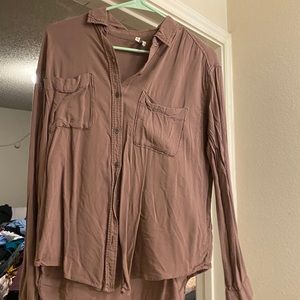 Purple long sleeve button up